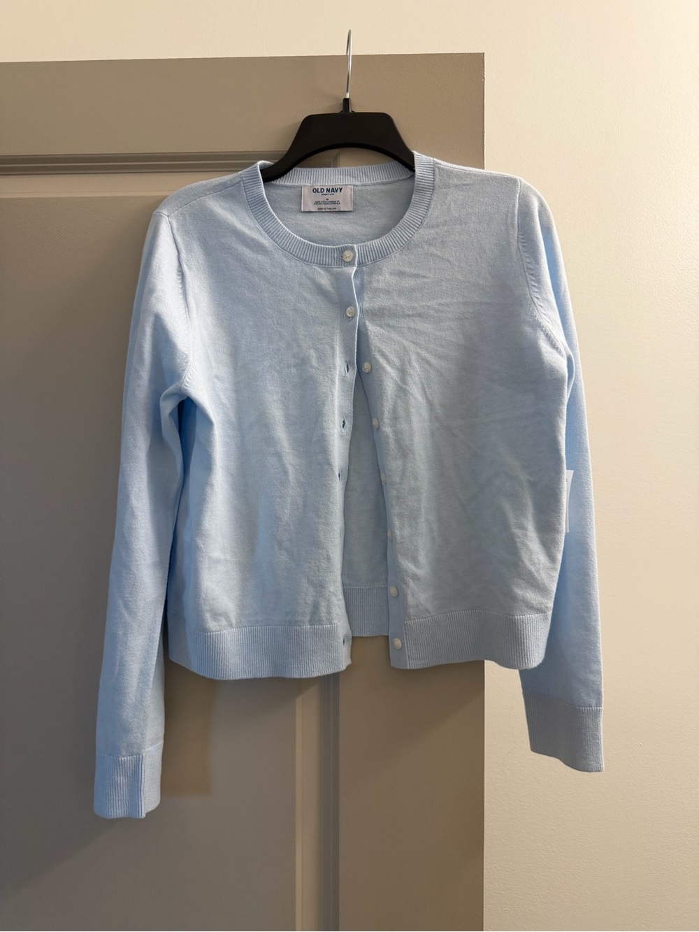 Old Navy Light Blue Crewneck Button-Front Cardigan